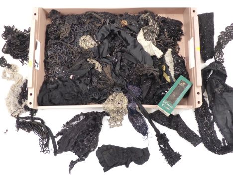 Large collection of vintage bead work trims, most cut from garments