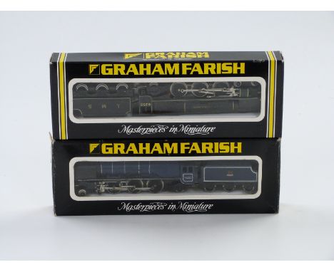 Two Graham Farish N gauge 4-6-2 Duchess Class locomotives LMS City of Hereford and Queen Elizabeth, both in boxes