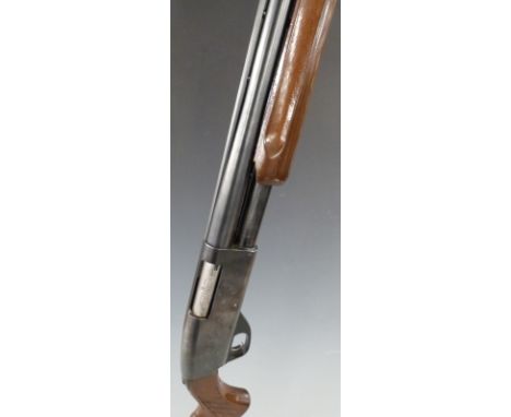 Savage Arms Model 79 12 bore 3-shot pump action shotgun with engraved lock, chequered semi-pistol grip and forend and 27 inch