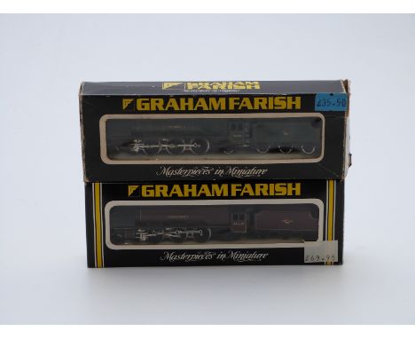 Two Graham Farish N gauge BR 4-6-2 Duchess Class locomotives Duchess of Hamilton 1816 and King George VI 1814,&nbsp;both in o