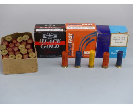 Seventy three Gamebore Black Gold and Eley Kynoch 12 gauge shotgun cartridges.  PLEASE NOTE THAT A VALID RELEVANT FIREARMS/SH