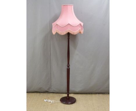 Standard lamp with pink shade