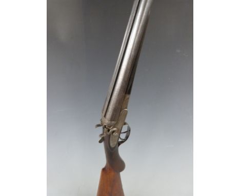 Charles Boswell 12 bore side by side hammer action shotgun with all over scrolling engraving, named locks, double trigger, ch