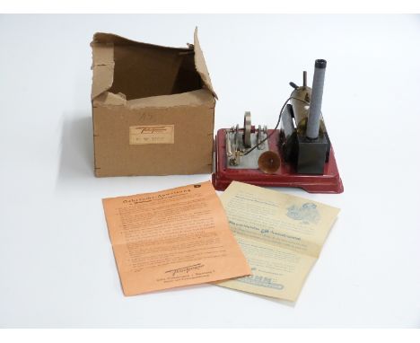 Fleischmann stationary live steam engine with brick effect chimney and water funnel, in original box with instructions