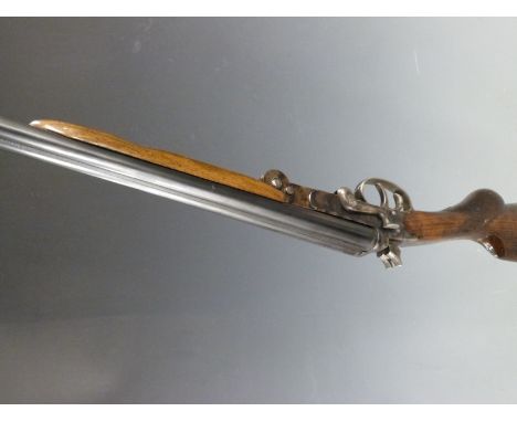 Parkemy .410 side by side hammer action folding shotgun with chequered semi-pistol grip, double trigger and named 27.75 inch 