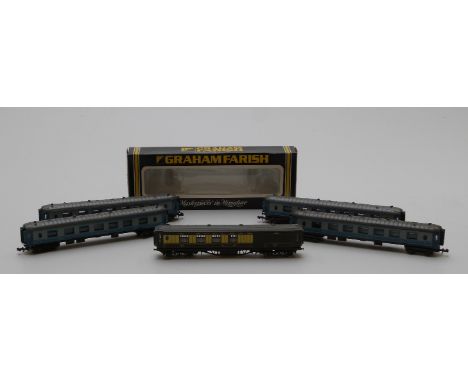 Five Graham Farish and Lima N gauge Pullman coaches, one in original box