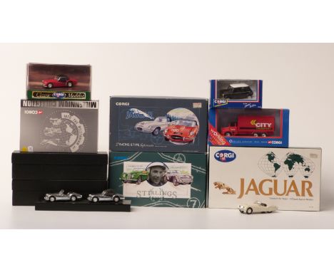 Ten Corgi diecast model vehicles and vehicles sets including Connoiseur Collection, Millennium Collection 43710, Jaguar, Stir