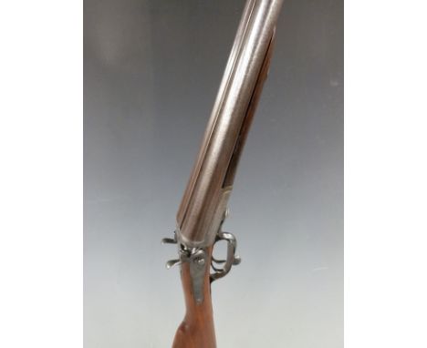 Edwinson Green & Son 12 bore side by side hammer action shotgun with all over ornate scrolling decoration, engraved dogs and 