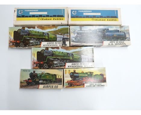 Seven Airfix and Graham Farish 00 gauge locomotive and coach kits, all in original boxes&nbsp;
