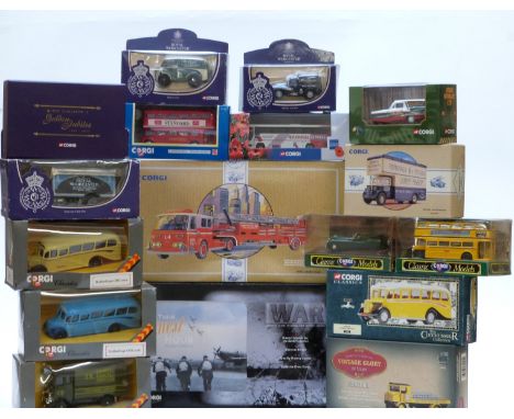 Seventeen Corgi diecast model vehicles and vehicle sets including A Century of War Their Finest Hour The Battle of Britain CS