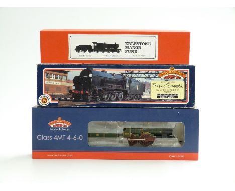 Three Bachmann 00 gauge locomotives Lord Rodney, City of Truro and Broome Manor, all in boxes, one Erlestoke Manor Fund