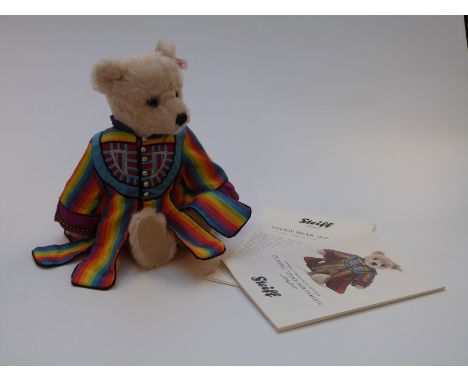 Steiff Original Teddy bear Joseph with cream mohair, jointed limbs and multi-coloured coat, limited edition 1839 of 2800, in 