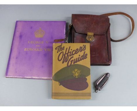 United States Army 'The Officer's Guide' book with a Royal souvenir book George V and Edward VII together with a leather disp