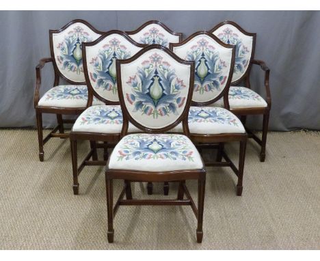 Six (4+2) tapestry dining chairs&nbsp;