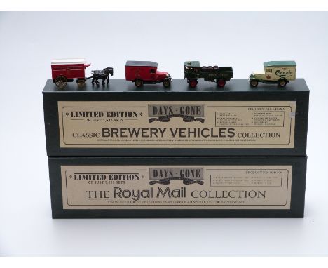 Two Lledo Days Gone 1:43 scale limited edition diecast model vehicle sets The Royal Mail Collection RM1006 and Classic Brewer