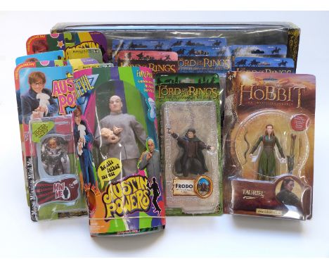 Fourteen Marvel and McFarlane Toys Lord of The Rings, Austin Powers and The Hobbit action figures, including a Lord of The Ri