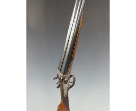 Thomas Wild 12 bore side by side hammer action shotgun with engraved lock, hammers, underside, top plate and trigger guard, c