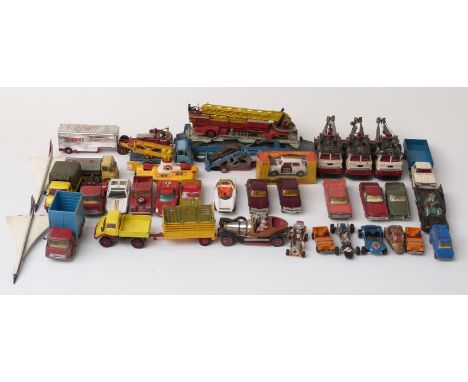 Thirty-nine Corgi Toys diecast model vehicles including Chipperfields Circus, Batmobile, The Beatles Yellow Submarine, Whizzw