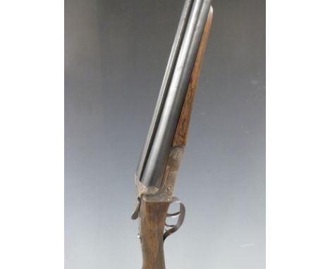 Pioneer 12 bore side by side shotgun with engraved lock, chequered grip and forend and 28 inch barrels, serial number FSC2858