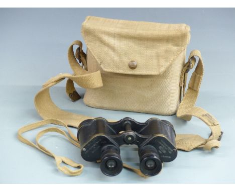 WWII cased pair of Kershaw Bino Prism No 2 MK III x6 binoculars dated 1944 with broad arrow ministry mark, case dated 1942&nb