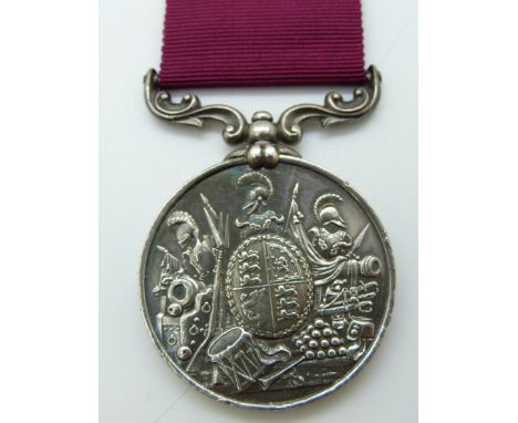 Victorian British Army Long Service and Good Conduct Medal, pre 1901 second type, named to 1316 Michael Scanlan 51st Regt