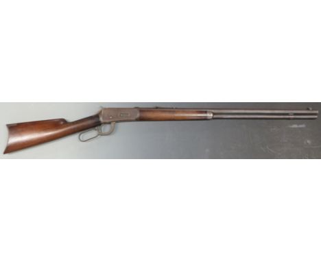Winchester Model 1894 .32-40 underlever repeating rifle with adjustable sights, steel butt plate and mounts, walnut stock, to