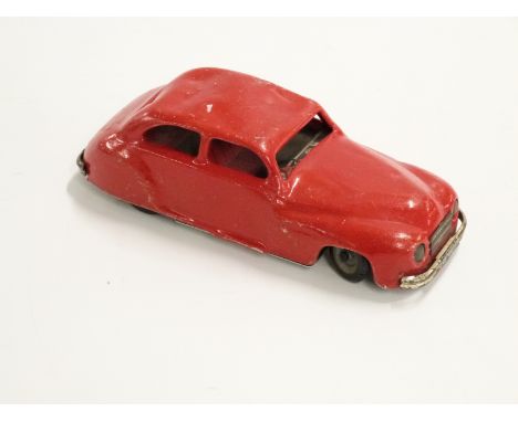 Chad Valley clockwork tinplate Harborne car with red body