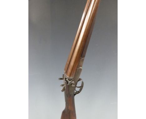 Stephan Winckworth Silver & Co 12 bore double barrelled side by side hammer action shotgun with ‘S.W. Silver & Co’ and scroll