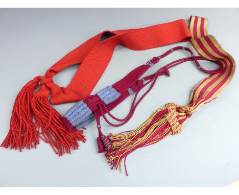British Army three Victorian sashes, one after Carabiniers officers