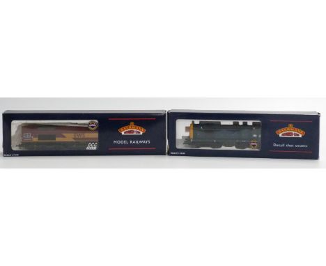 Two Bachmann 00 gauge diesel locomotives EWS CO-CO Class 66 Railway Heritage Committee 66200 32-730 and BR BO-BO Class 20 200
