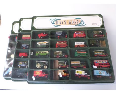 Three Lledo Days Gone twenty division diecast model display packs and related vehicles.