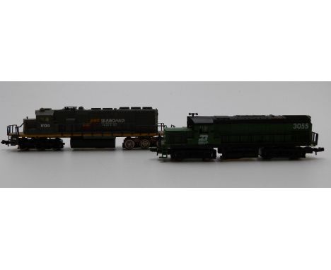 Two Bachmann and Illehano N gauge American locomotives CO-CO Seaboard System 8130 and BO-BO Burlington 3055