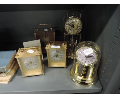 A selection of anniversary and carriage clocks
