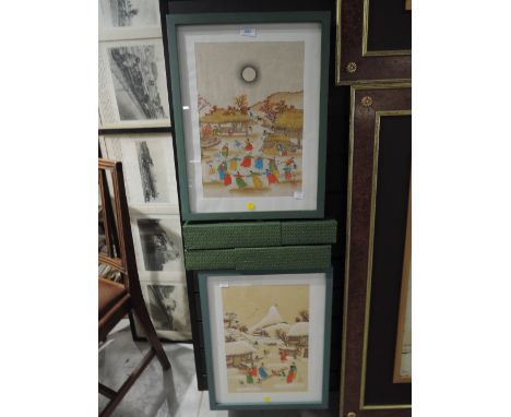 Two Chinese scroll prints