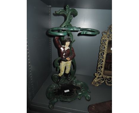 A cast figural stick or umbrella stand