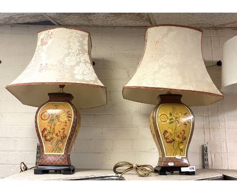 PAIR OF CERAMIC TABLE LAMPS 75CMS (H)