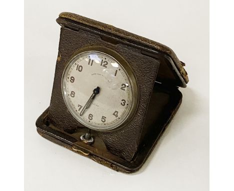 WEST END WATCH CO 8 DAY TRAVEL CLOCK IN CASE