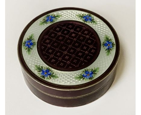 GUIOCHE ENAMEL 925 SILVER PILL BOX