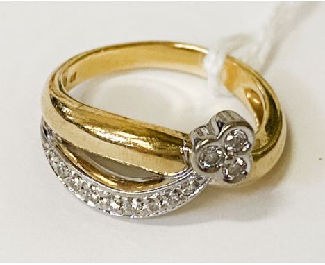 18CT GOLD SNAKE DESIGN DIAMOND RING SIZE M/N