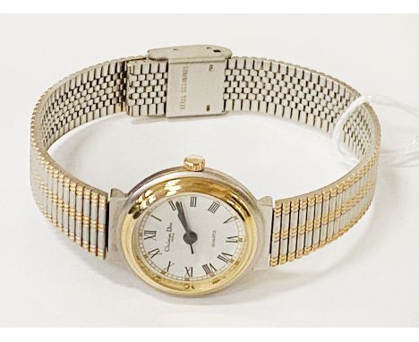 CHRISTIAN DIOR STAINLESS STEEL &amp; GOLD PLATED LADIES WRISTWATCH
