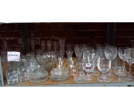 SHELF OF MIXED GLASSES