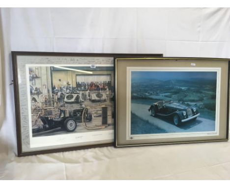 COLOURED LIMITED EDITION PRINT, PENCIL SIGNED &amp; NUMBERED 12/850, ''THE MORGAN SPORTS CAR FACTORY'', WITH SIGNATURES OF AL
