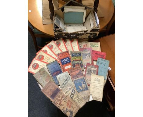 CARTON OF VINTAGE CYCLING &amp; MOTORING ROAD MAPS, ORDNANCE SURVEY MAPS ETC