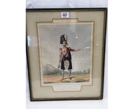 ANTIQUE COLOURED LITHOGRAPH OF OFFICERS OF THE BRITISH ARMY