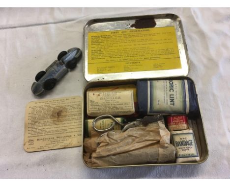 DINKY MECCANO 23E SPEED OF THE WIND SILVER PRE-WAR RACING CAR &amp; VINTAGE MOTORING MEDICAL KIT
