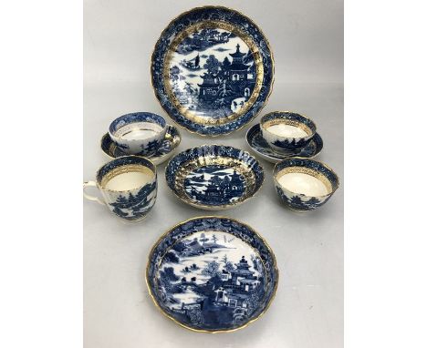 Collection of CAUGHLEY Temple pattern ceramics late 19th century 
