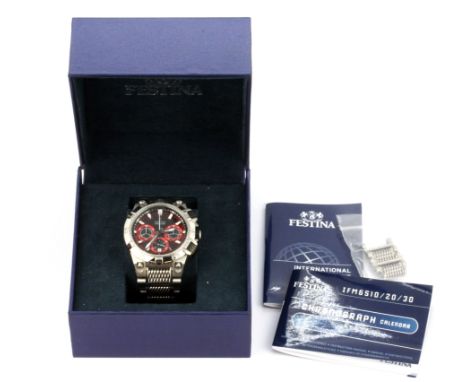 A boxed gentleman's Festina Chronograph wrist watch.