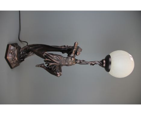 An Art Deco style figural table lamp, H. 68cm.