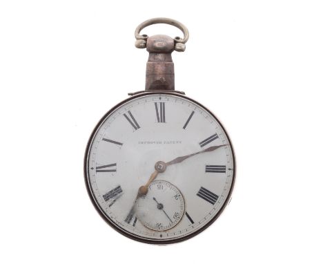 Silver fusee lever pocket watch for repair, Chester 1820, signed B Myers, Birmingham, no. 5561, 51mm