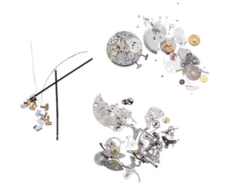 Assorted wristwatch parts to include vintage mechanical chronographs, Wakmann watch movement for parts, assorted chronograph 
